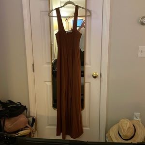 Free people homecoming jumpsuit, size xs, brown FP beach
